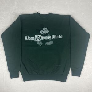 Disney Mickey Mouse Graphic Sweater Adult Small Green Sweatshirt Pullover